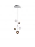 Dark & Bright Star chandelier with 6 lamps multicolour