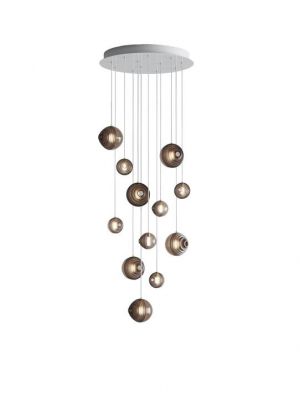 Bomma Dark & Bright Star chandelier with 12 lamps brown