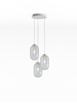 Bomma Lantern chandelier with 3 lamps clear