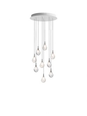 Bomma Soap Mini chandelier with 9 lamps multicolour version 1, 4 x clear, 5 x frosted