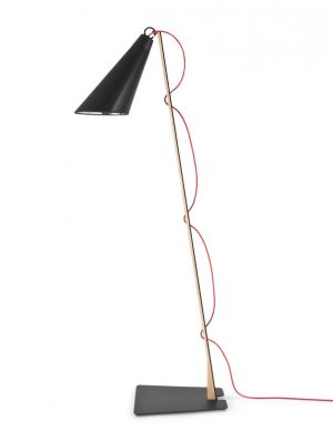 Domus Pit Floor Lamp black, cable red