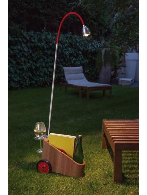 Less'n'more Bookowski Battery Light BO-A aluminum, flex arm textile red (Wheels black-red on request)