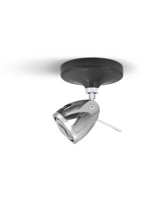 Less'n'more Ylux Wall / Ceiling Spotlight head aluminum polished, canopy grey