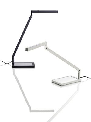 Luceplan Bap LED Tischfuß schwarz und weiß