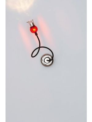 Serien Lighting Poppy Wall/ Ceiling 1 arm black arm, shade red