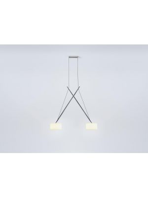 Serien Lighting Twin LED Arme glanzverchromt mundgeblasenes Glas