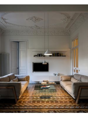 Vibia North 5660 and 5662 white, diameter 16 cm and 40 cm